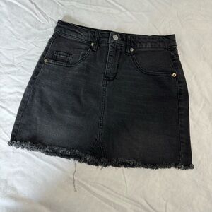 Black Denim Skirt